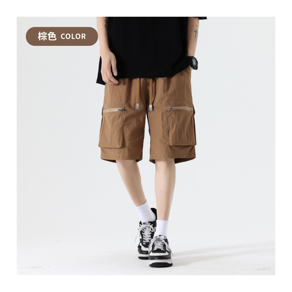 日系戶外百搭多口袋抽繩工裝短褲-4色可選 XL-3XL