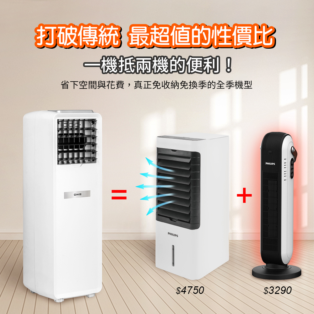 【DIKE】冷暖兩用水冷溫控扇 HLE510WT