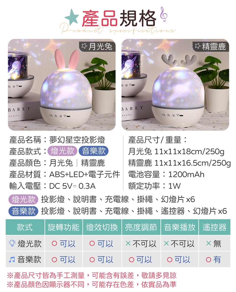 夢幻星空投影燈