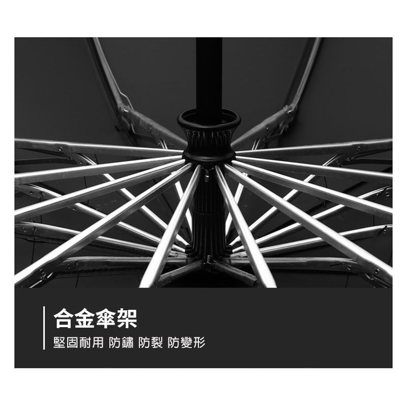 長江 12骨LED自動開收大傘面黑膠反向傘(自動折傘/安全照明/抗強風/防斷裂/抗UV/UV-12)