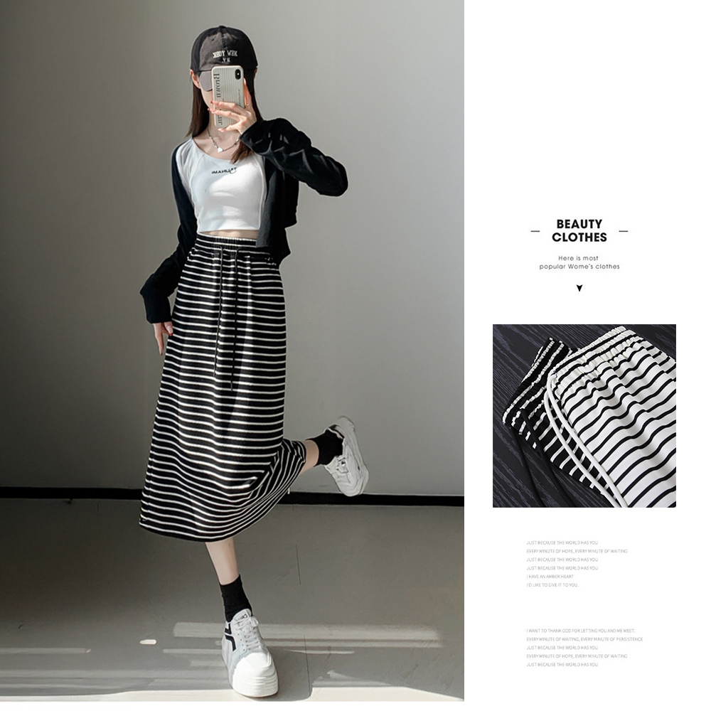 經典簡約舒柔針織開衩長裙 2色任選