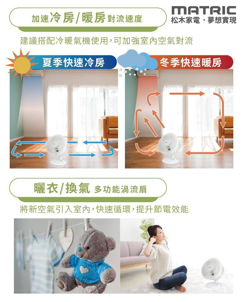 【MATRIC松木】7吋靜音桌扇 循環扇 電風扇 電扇(KFC-MN71A)