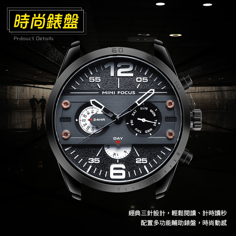 MF聯名款商務30米防水電子錶 真皮錶帶 賽車錶盤