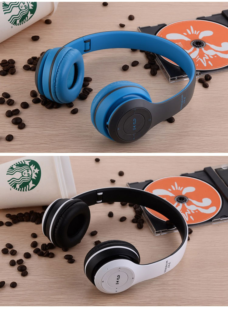 頭戴耳罩式折疊重低音無線藍芽4.2耳機 P47 附收納袋 5色任選