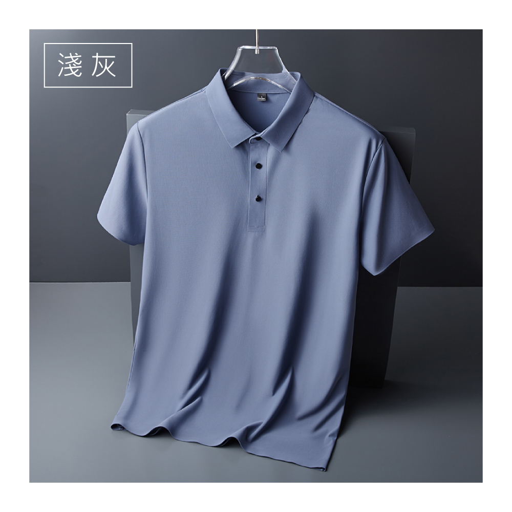 輕薄涼感冰絲透氣商務休閒POLO衫 4色 XL-4XL polo上衣 冰絲上衣