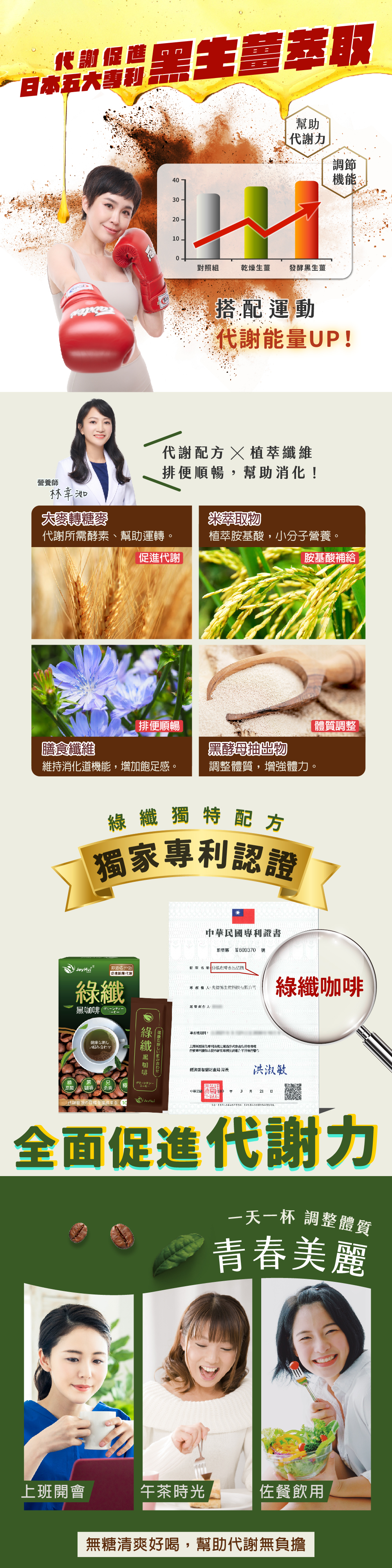 【JoyHui佳悅】綠纖黑咖啡(10包/盒) 日本專利促進代謝 綠咖啡 纖體