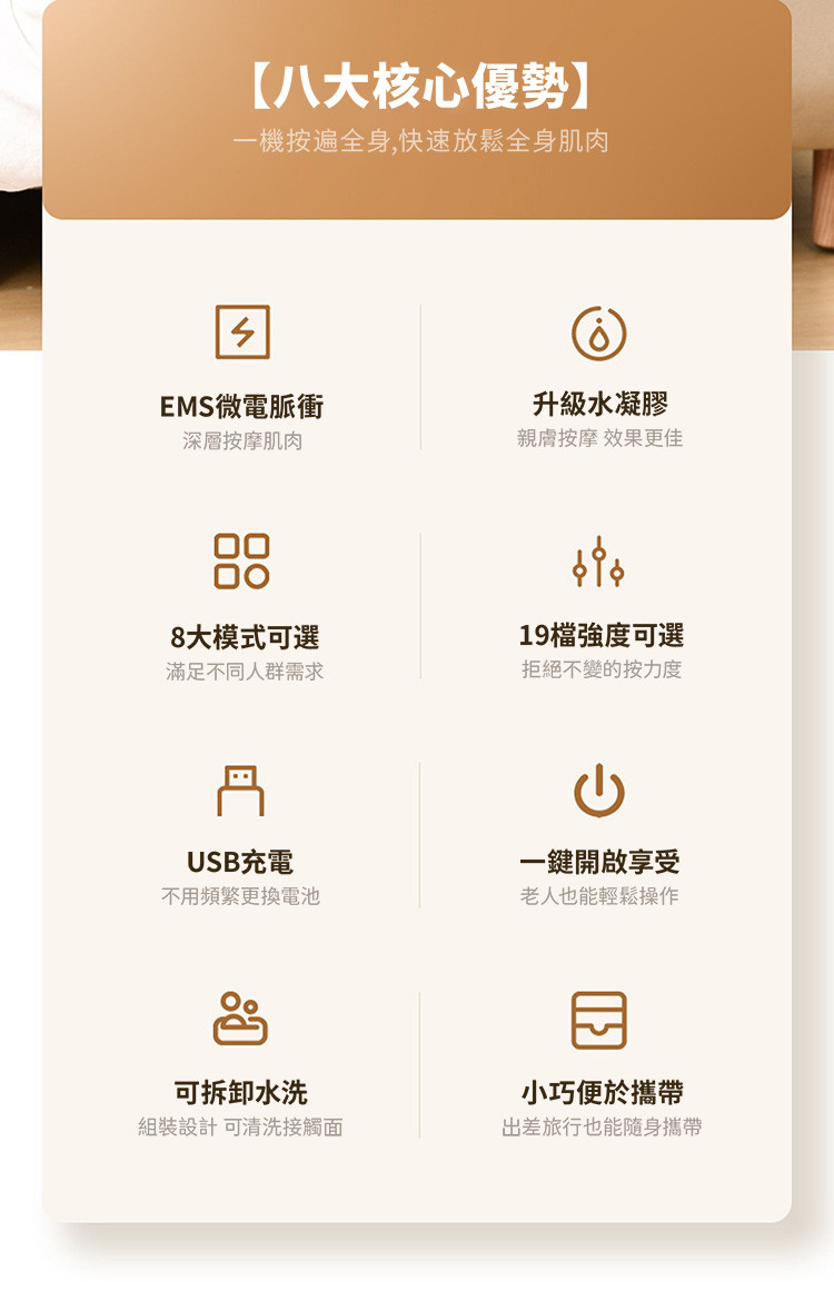 遙控智能脈衝肩頸按摩貼 蝶型舒適脈衝按摩器