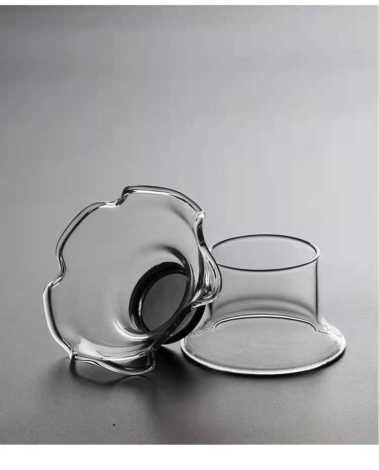 茶湯生蓮耐熱玻璃茶漏濾茶器