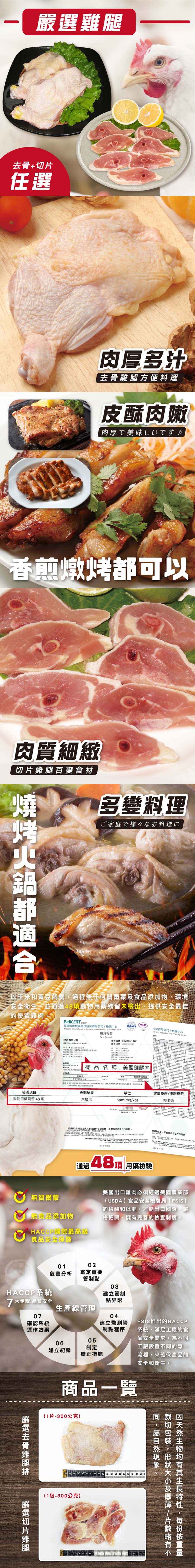 【欣明生鮮】美國嚴選去骨雞腿排/切片雞腿300g 2款任選