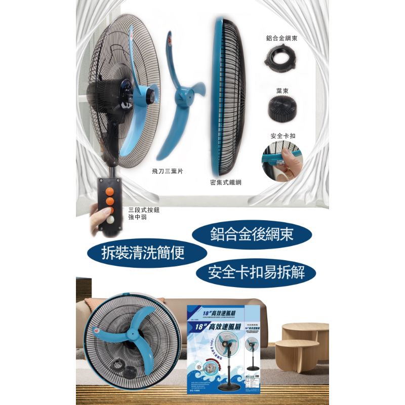 【中央興】18吋工業立扇(UC-1800)