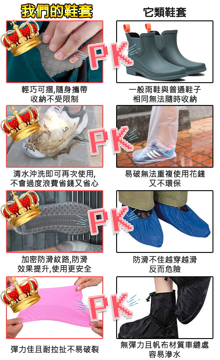 全方位超防滑防汙雨鞋套