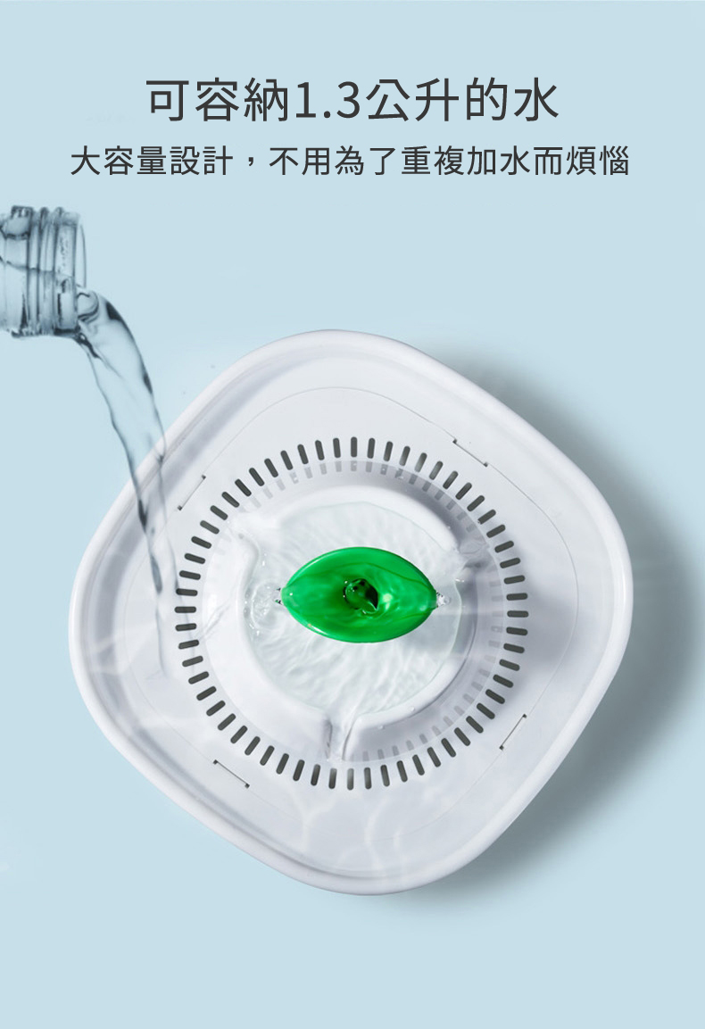 【靜音、低耗電、微孔濾網】電動噴泉過濾飲水機(USB供電)