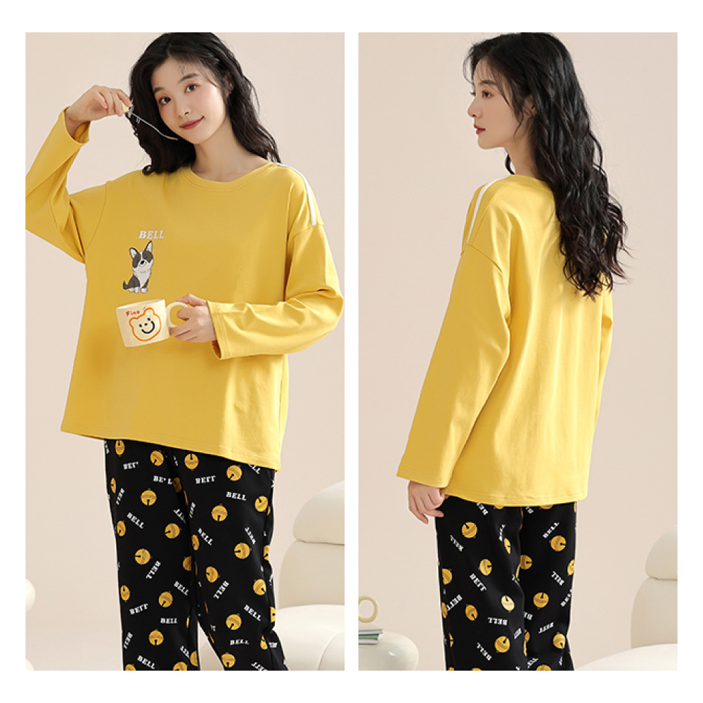 可愛甜寵舒適長袖兩件式睡衣 4色可選
