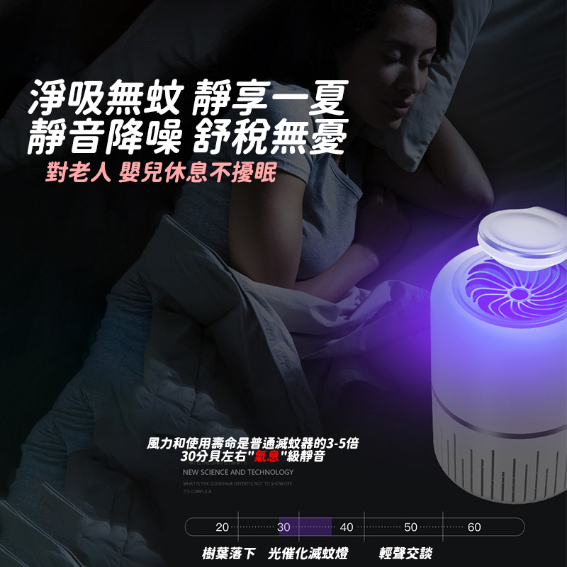 全方位光觸媒捕蚊燈/滅蚊燈 USB插電 超省電 全新庫存出清品