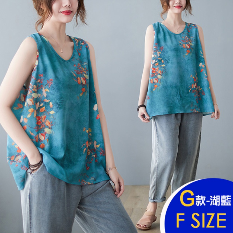 寬鬆韓國製棉麻亞麻森林系上衣 背心 多款可選 雪紡上衣 棉麻上衣