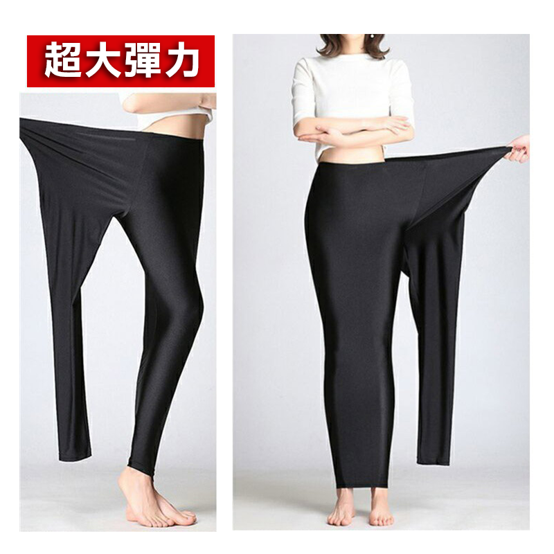 中大尺碼光澤感超彈力內搭褲瑜珈褲七分褲 四款任選 運動褲