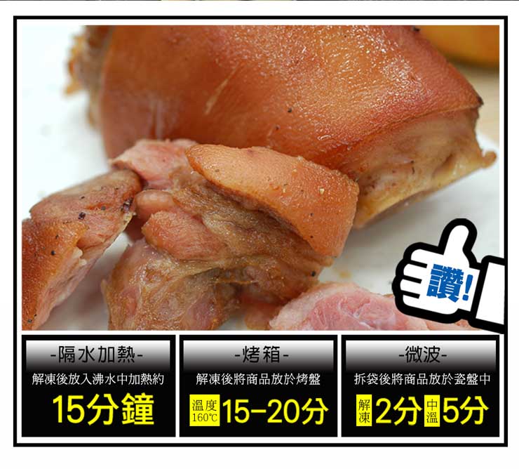 【築地一番鮮】脆皮德國豬腳750g 氣炸豬腳 調理包 料理包 豬前腳 蹄膀