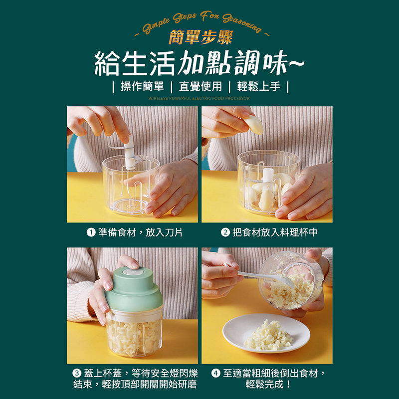 長江 無線大容量電動蒜蓉絞肉調理機 EG-02