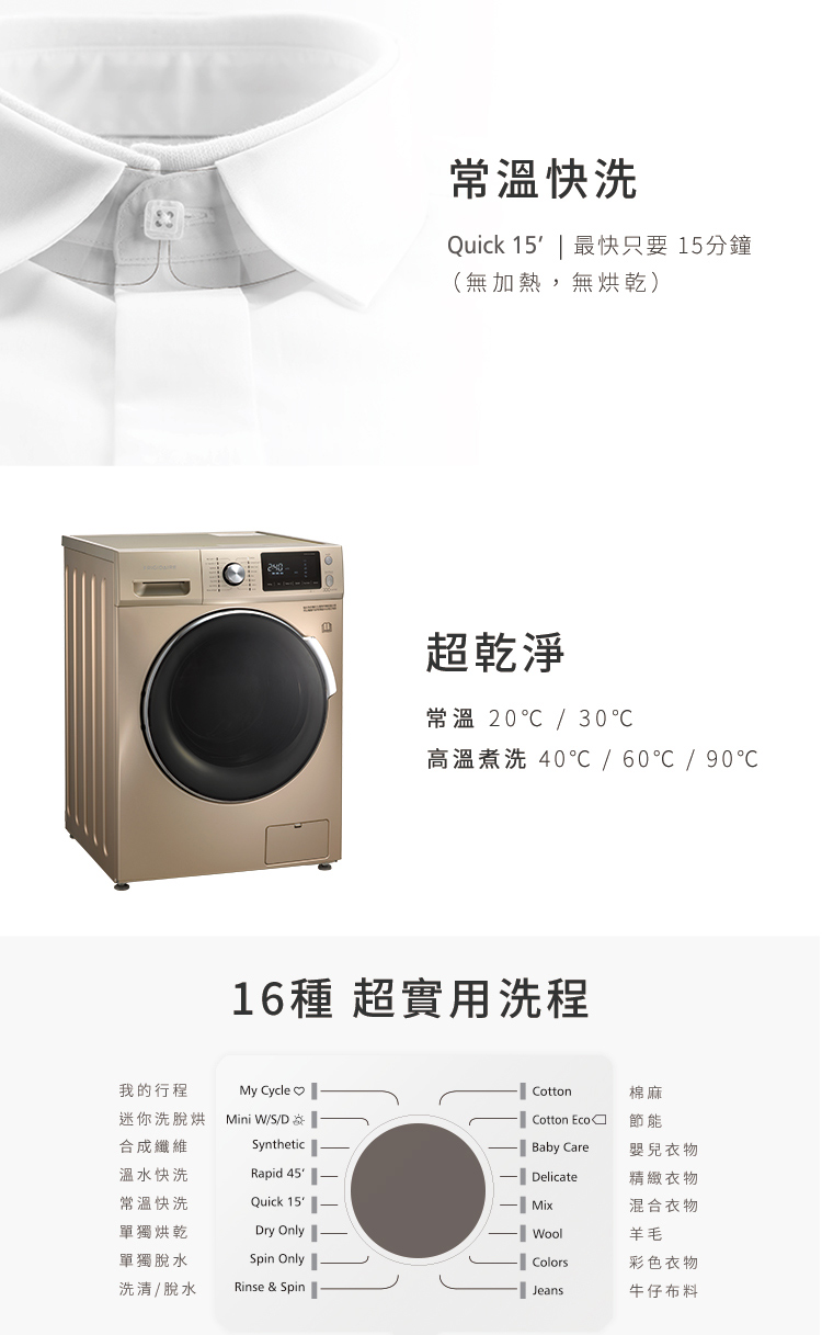 【Frigidaire富及第】11KG洗脫烘洗衣機(福利品)+贈品 20L微波爐