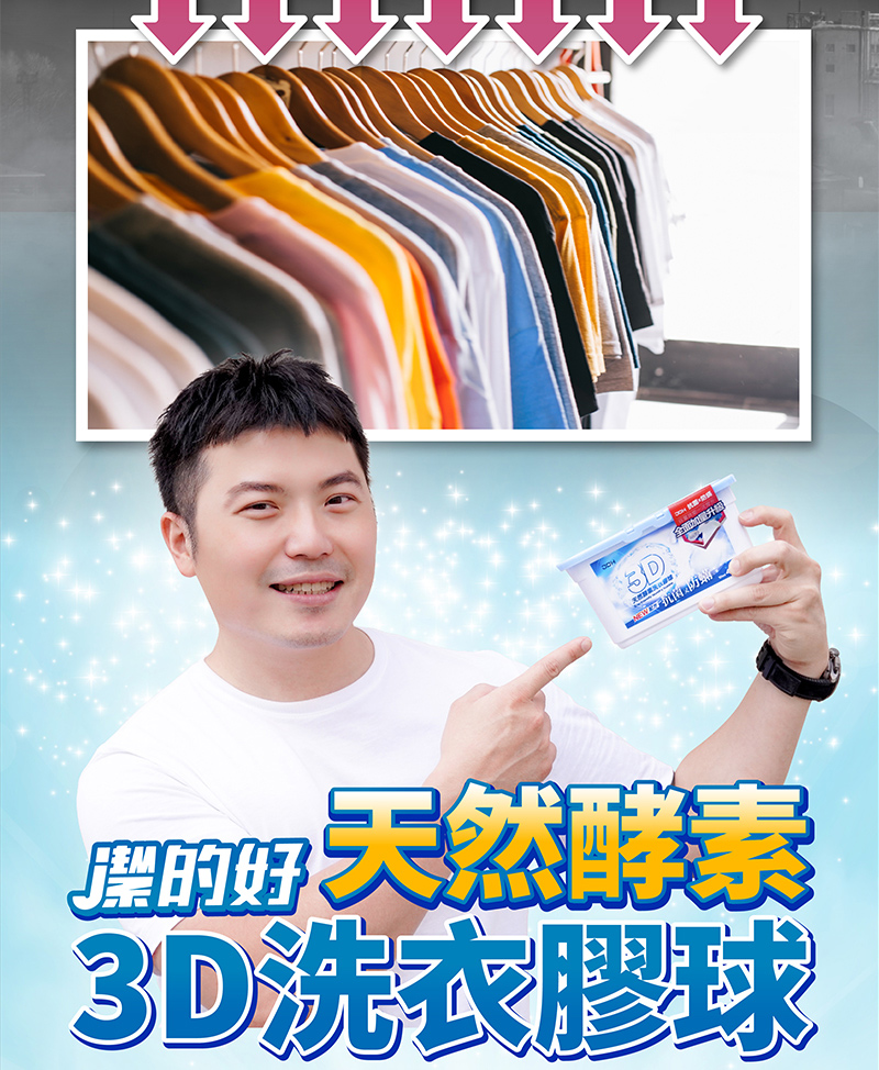 【JDH潔的好】台灣製 天然酵素3D洗衣膠球 (全新升級 抗菌+防蟎)x5盒