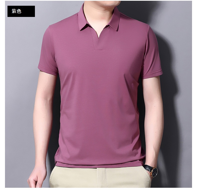 冰絲薄款休閒純色寬鬆涼感POLO衫 XL-3XL 酷涼降溫 4色 冰絲上衣