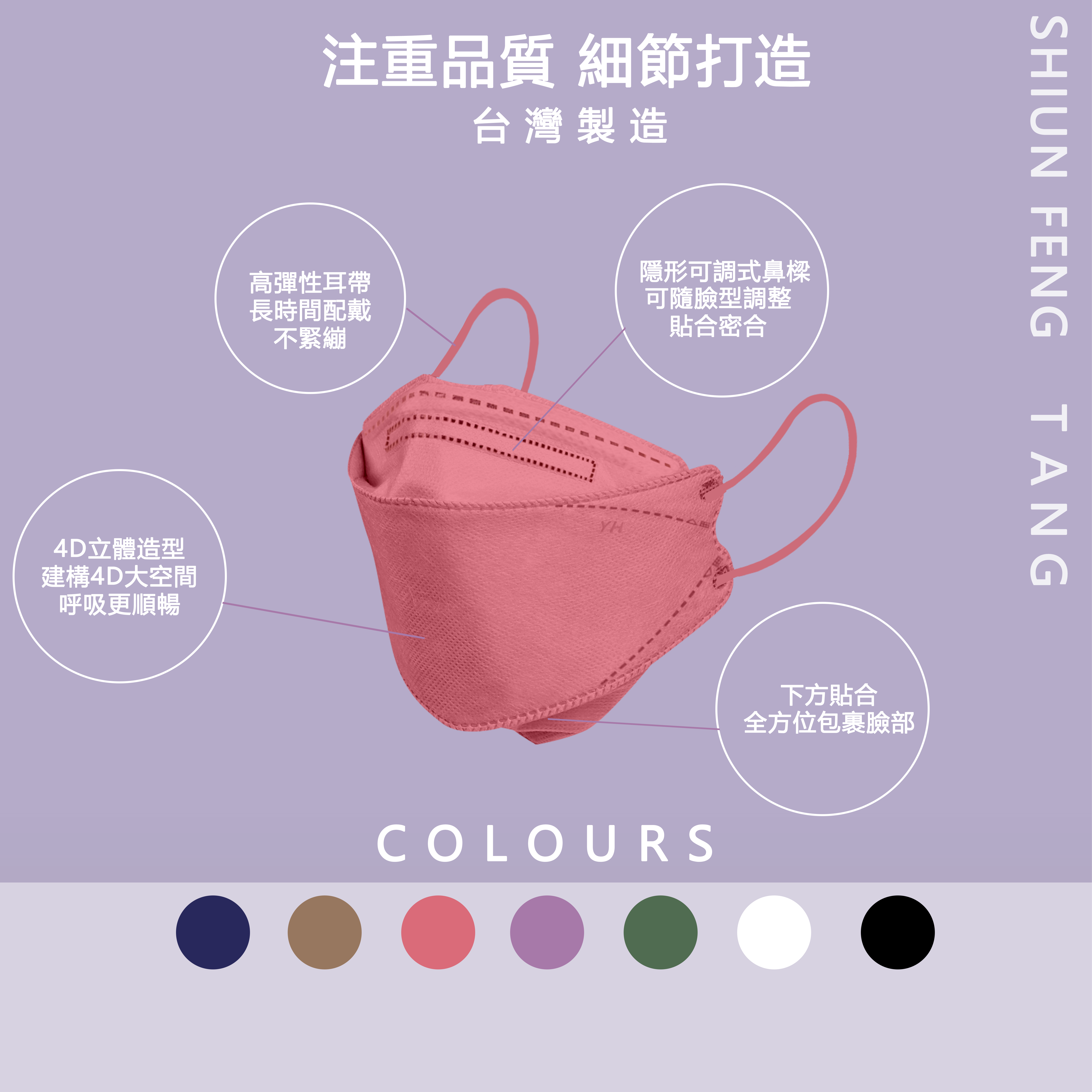 【巽風堂】成人韓版4D魚型四層立體醫用口罩 (10入/盒)