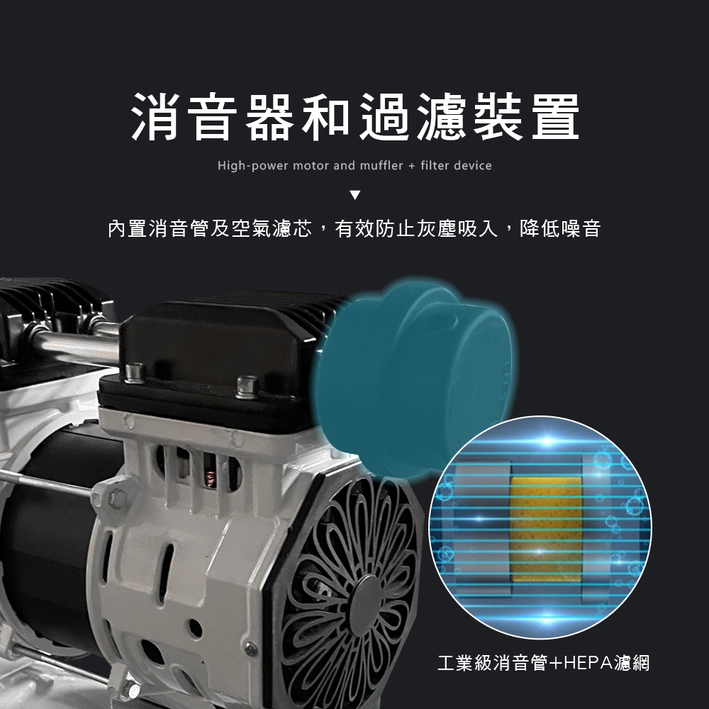 【HANLIN 】免維護無油9L空壓機