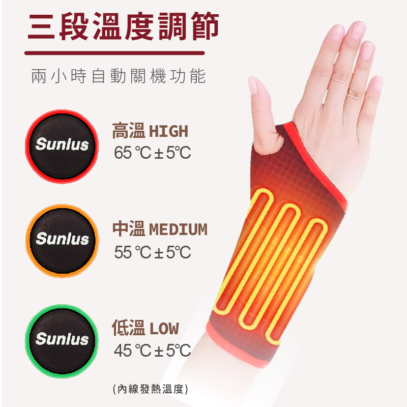【Sunlus 三樂事】醫療級行動智能熱敷護腕 SP1405 三段溫控