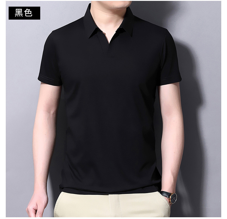 冰絲薄款休閒純色寬鬆涼感POLO衫 XL-3XL 酷涼降溫 4色 冰絲上衣