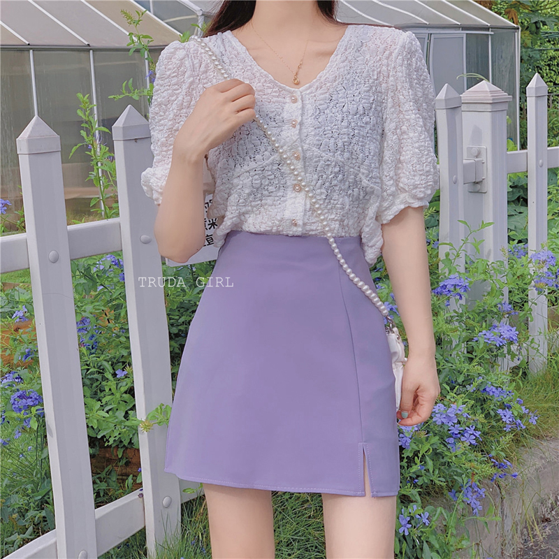 韓系S-XL八色簡約時尚開叉挺版西裝短裙 半身裙