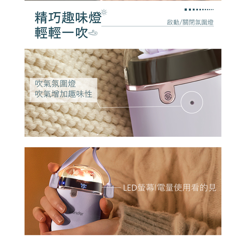 WONDER旺德充電式肩頸暖手寶 WH-W30HU