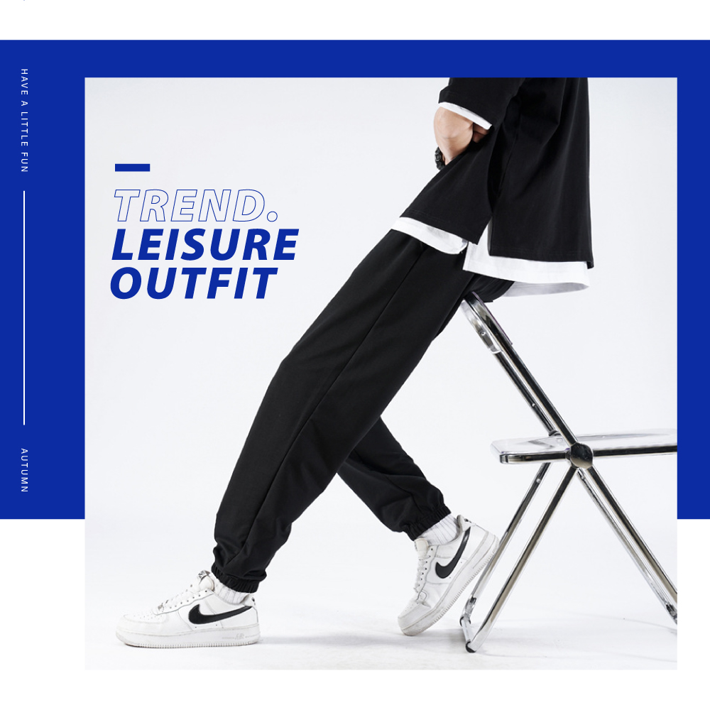 大尺碼百搭寬鬆休閒束口棉褲 舒適親膚 XL-4XL