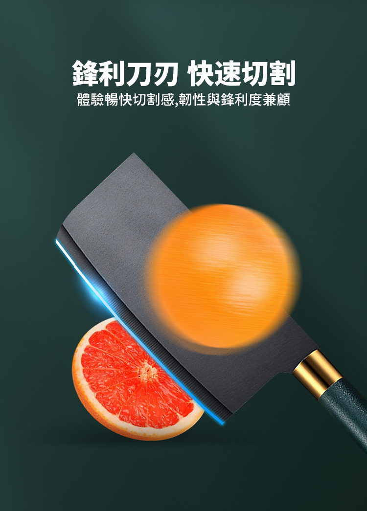 德國熱銷鋒利不鏽鋼黑刃刀具六件套(菜刀/砍骨刀/廚師刀/剪刀/磨刀棒/刀座)