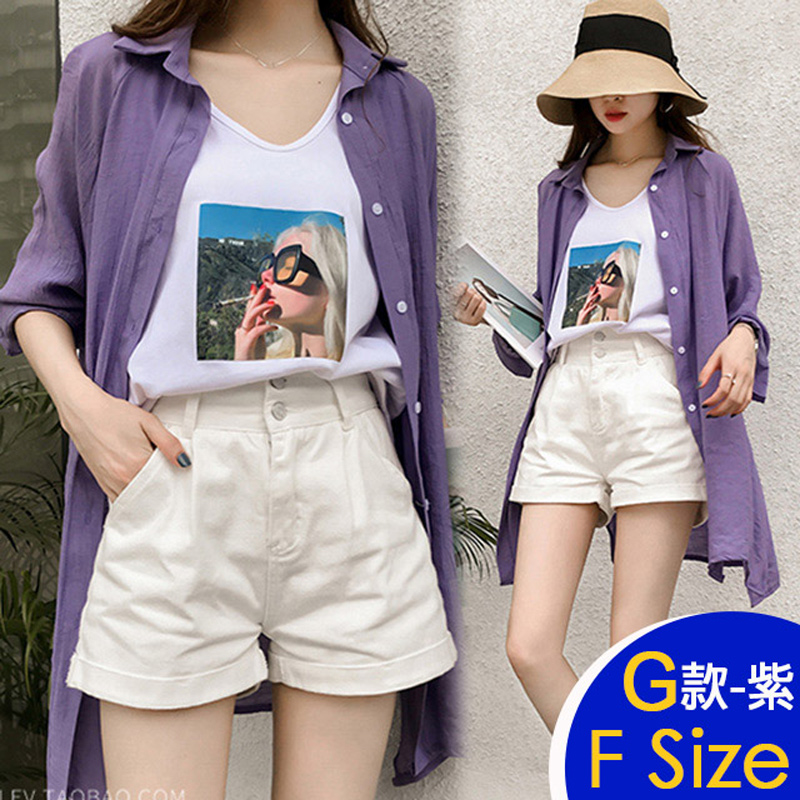 春夏休閒風寬鬆多款輕薄襯衫 長版襯衫 百搭上衣 多尺碼任選