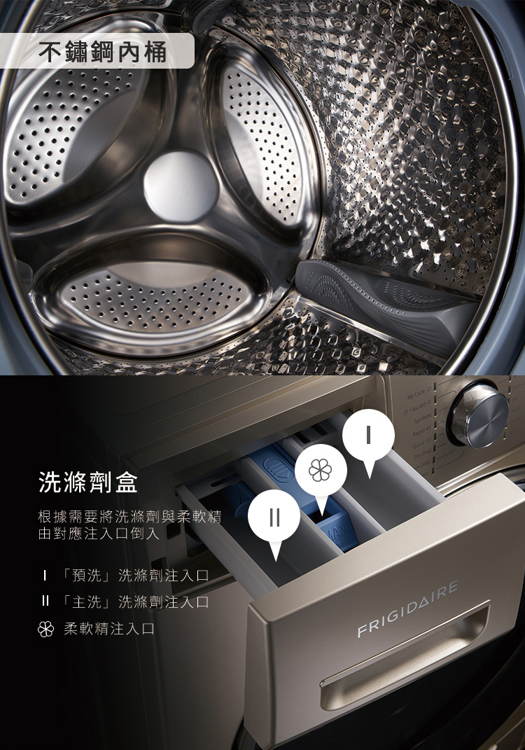 【Frigidaire富及第】11KG洗脫烘洗衣機(福利品)+贈品 20L微波爐