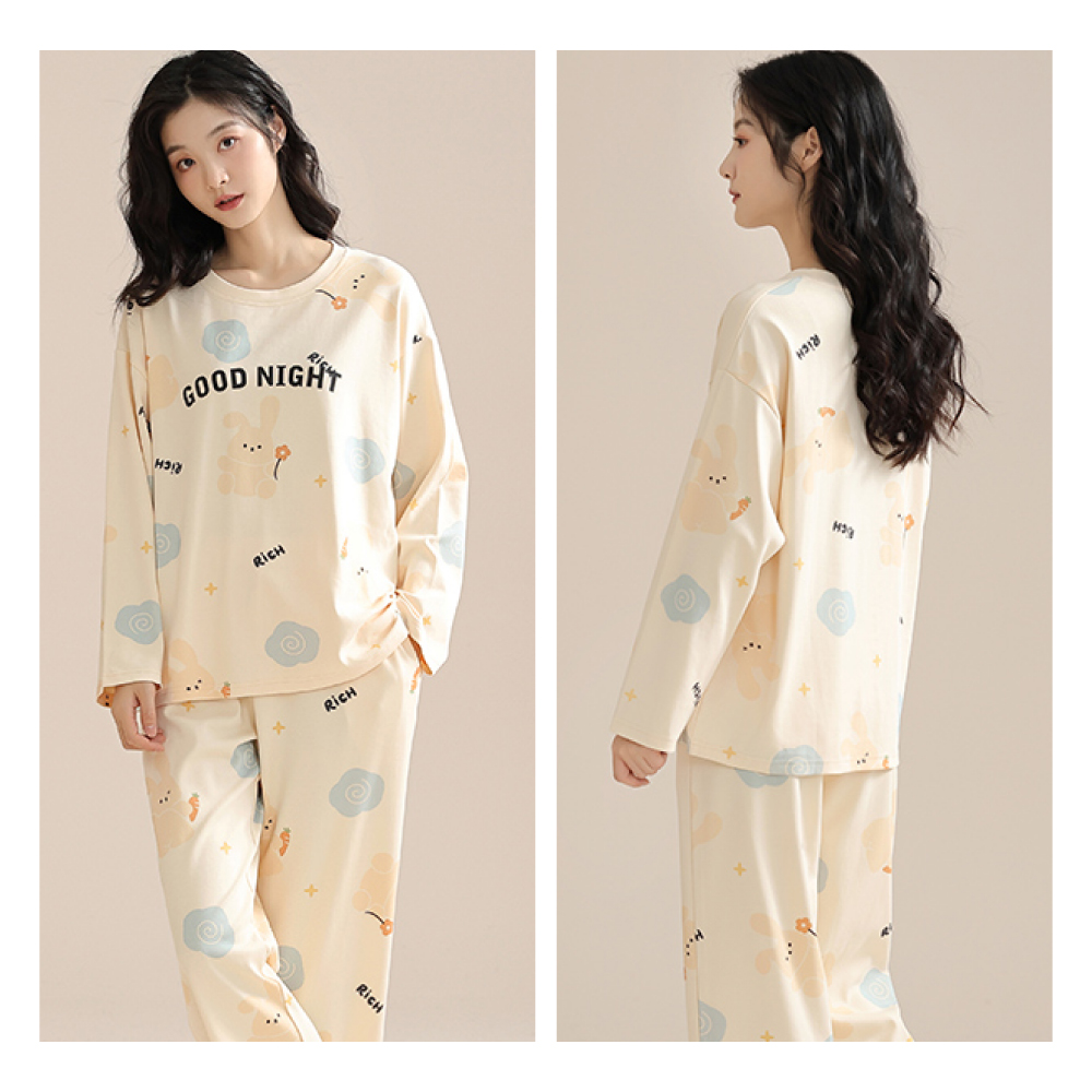 可愛甜寵舒適長袖兩件式睡衣 4色可選