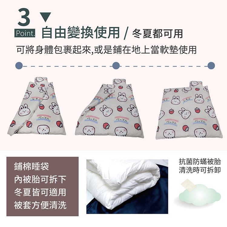 【TRP】兒童冬夏純棉兩用舖棉書包睡袋(多款任選)
