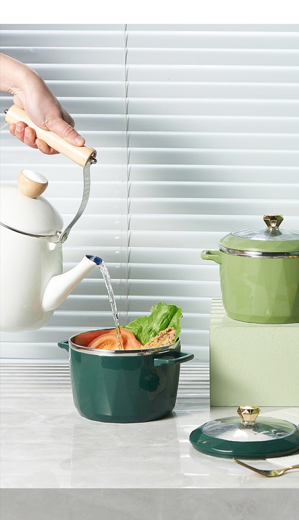 304雙耳鑽石紋隔熱泡麵保溫碗