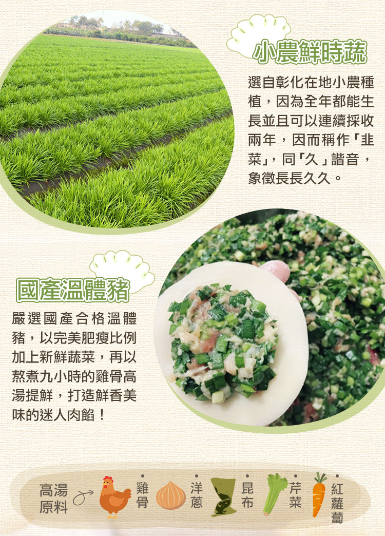 【享吃美味】翠玉韭菜鮮肉水餃 288g/12顆/盒