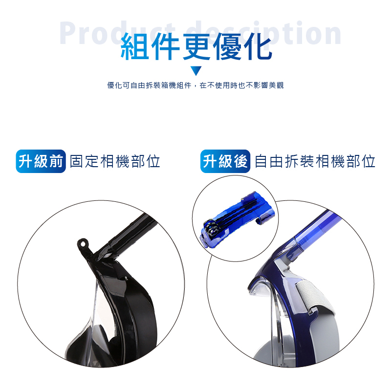 【THENICE】新款 全罩式浮潛呼吸面罩 (M2100)忍者款 - 內斂黑