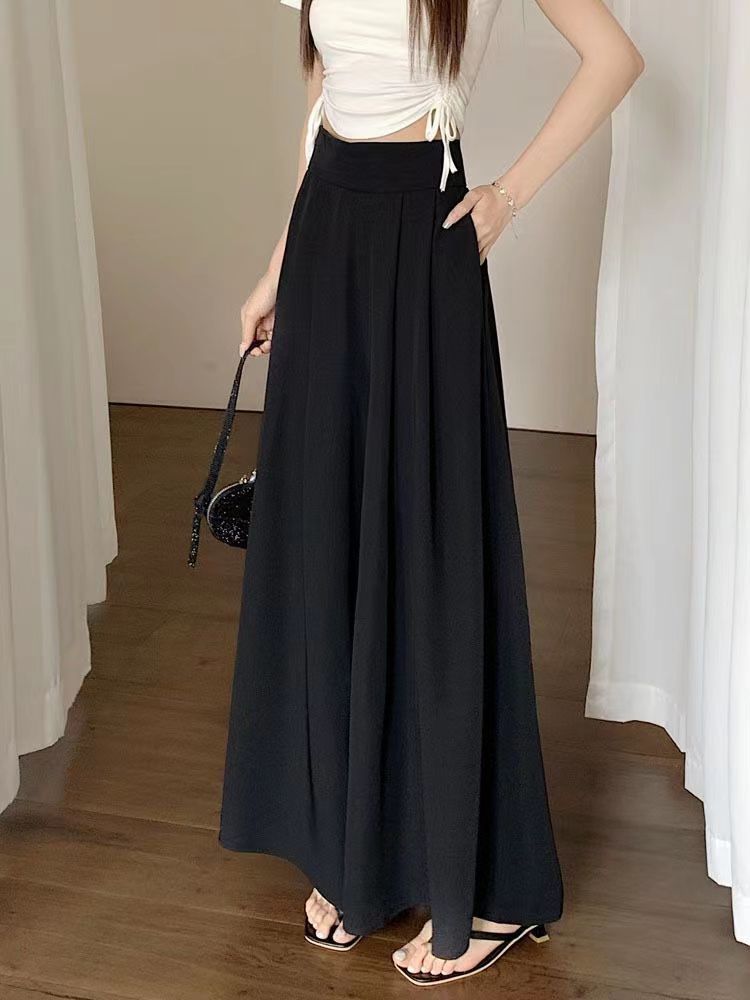 百褶西裝高腰垂感顯瘦休閒褲裙 M-XL 多色