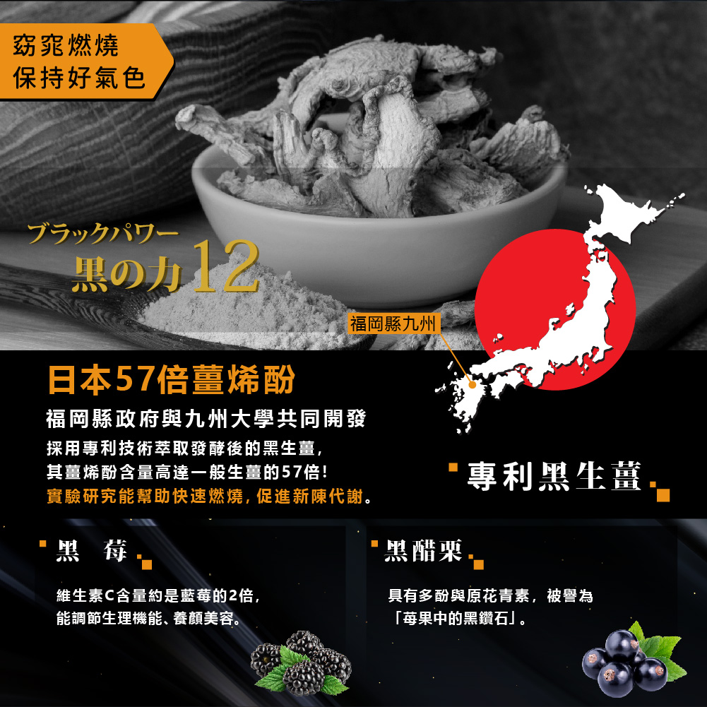 【歐瑪茉莉】黑之力EX黑酵素膠囊 升級版(30粒/盒) 促進代謝 專利消化酵素