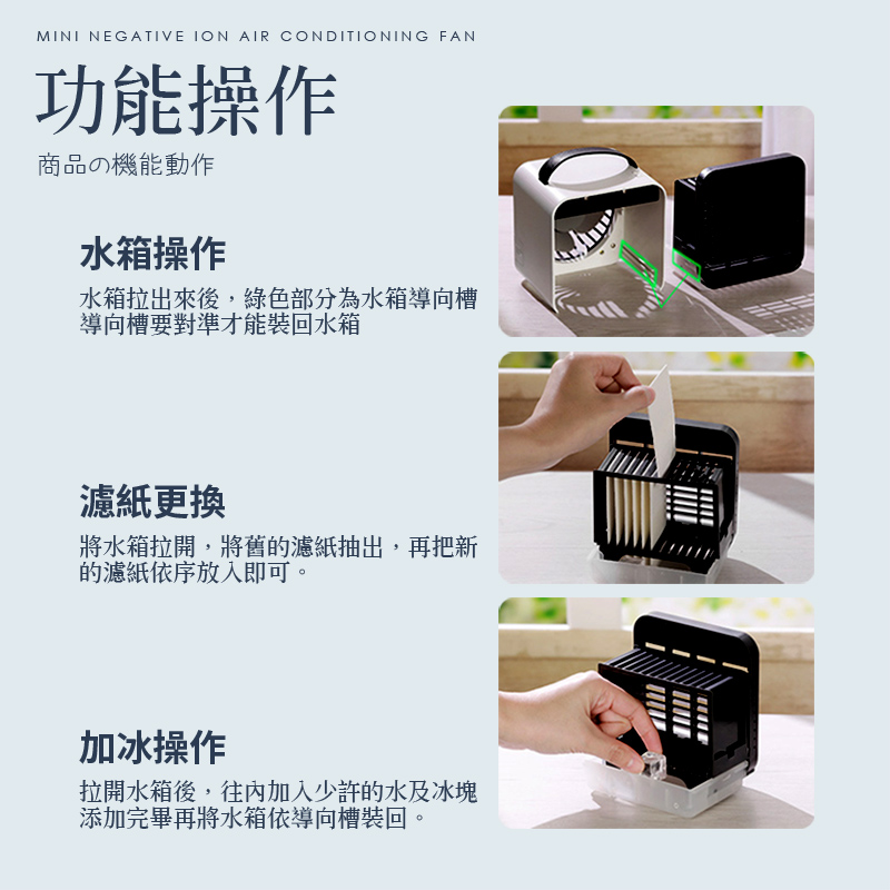 AIR負離子四段風水冷扇/小風扇/桌上風扇/涼風扇
