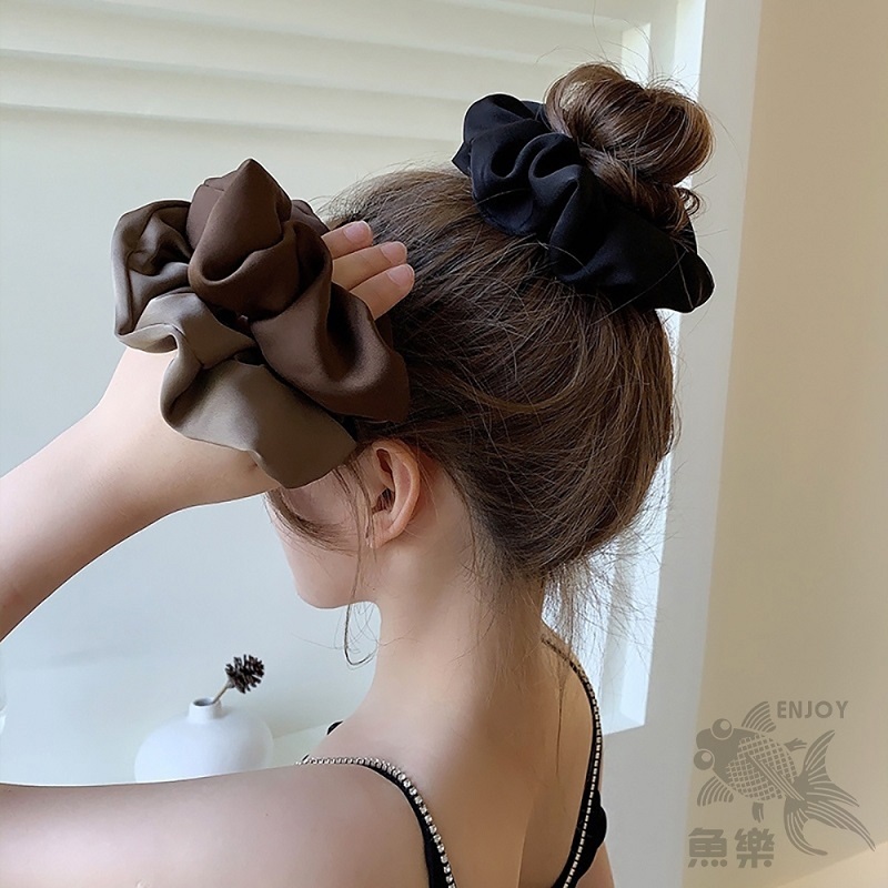 法式綢緞輕柔優雅風髮圈 髮飾 1組5入