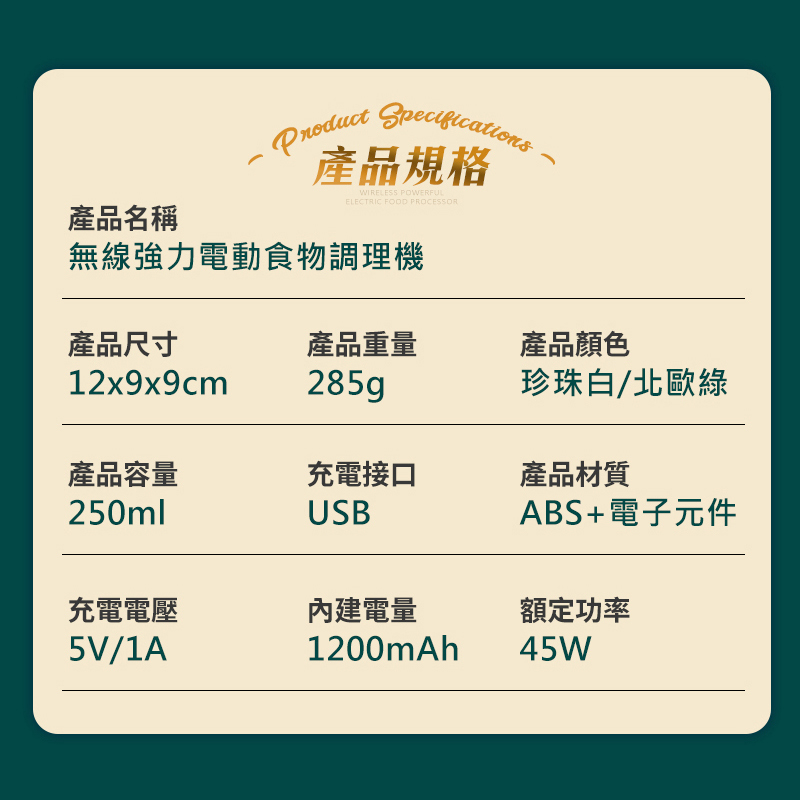 長江 無線大容量電動蒜蓉絞肉調理機 EG-02