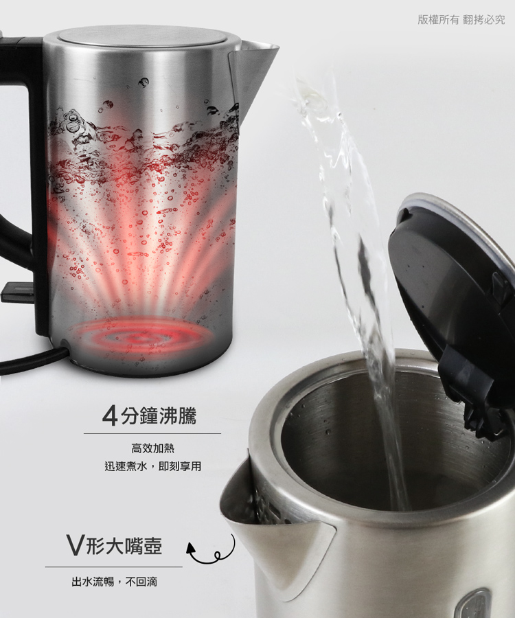 【aibo】國際雙電壓 旅行不鏽鋼快煮壺0.5L 輕巧熱水壺 電熱壺