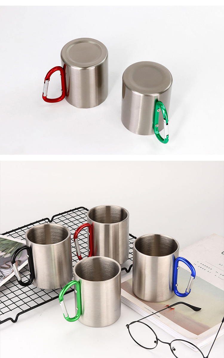 戶外登山扣不鏽鋼馬克杯 250ml