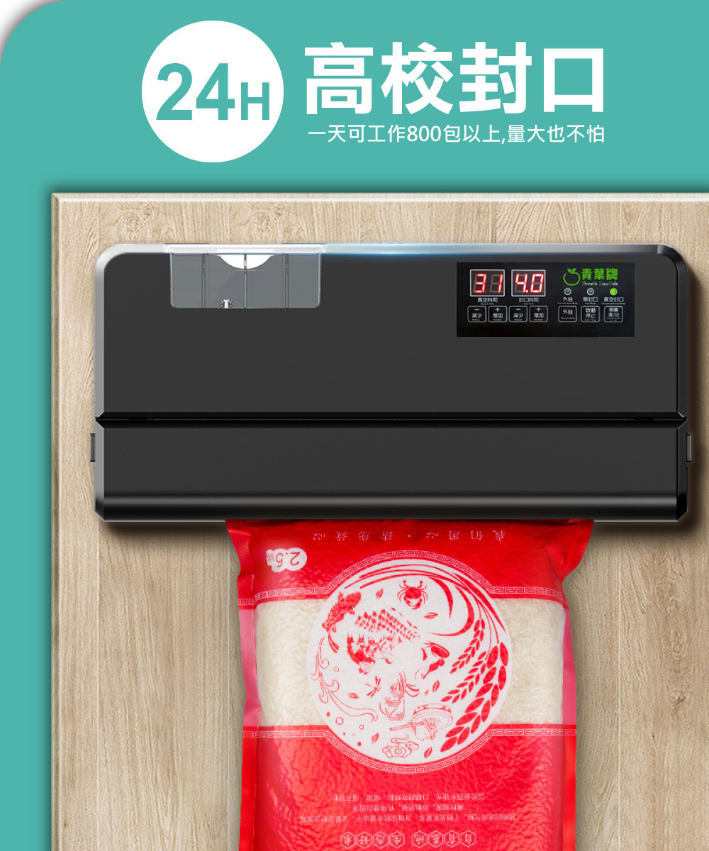 【青葉牌】P450 真空包裝機 台灣專利吸嘴 商用級 雙馬達 乾濕兩用送100個