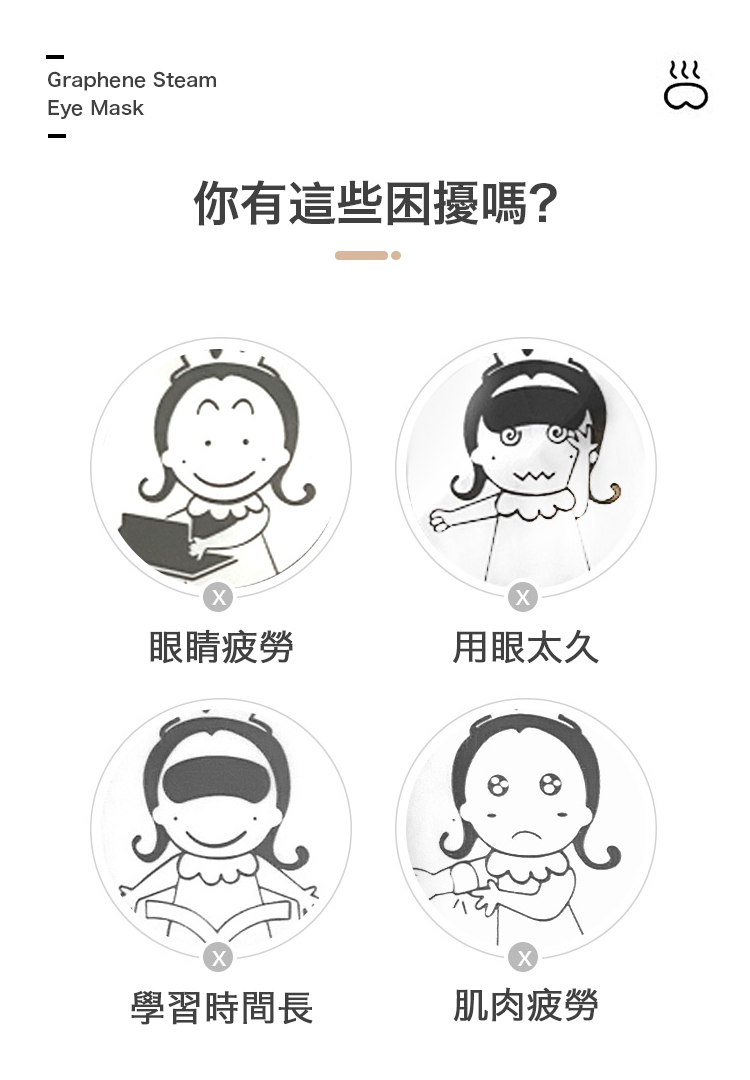 石墨烯溫感熱敷蒸氣眼罩