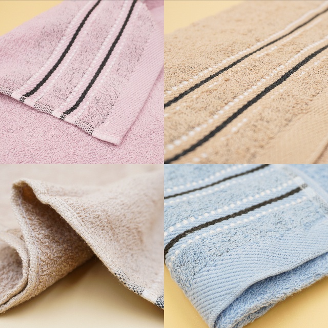 【凱美棉業】MIT台灣製 16兩純棉歐色緞面雙黑線條童巾 4色可選